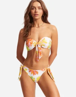 Seafolly Palm Springs Twist Tie Front Bandeau Bikini Top - Limelight Outlet