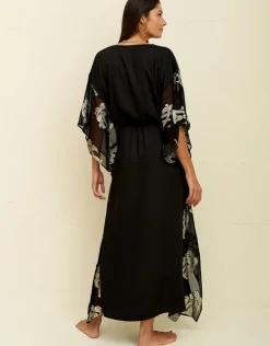 Pitusa Palm Tree Kaftan - Black Discount