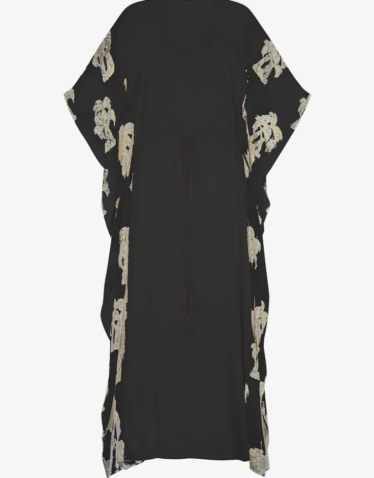 Pitusa Palm Tree Kaftan - Black Discount