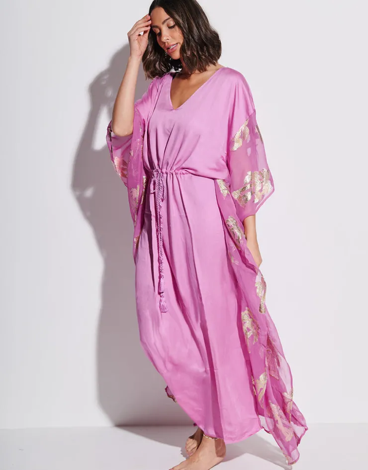 Pitusa Palm Tree Kaftan - Pink Discount