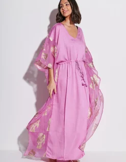 Pitusa Palm Tree Kaftan - Pink Discount