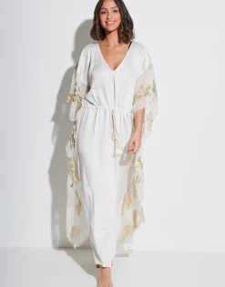 Pitusa Palm Tree Kaftan - White Sale
