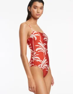Jets Palme Tank Swimsuit - Cherry New