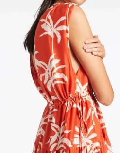 Jets Palme Tiered Cover Up - Cherry New
