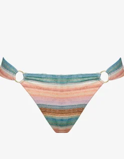 Watercult Pastel Sunset Ring Side Bikini Pant - Pink Stripe Sale