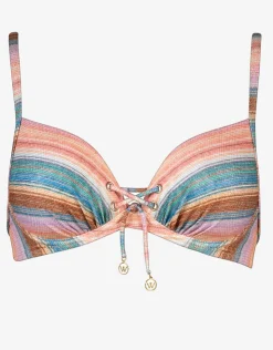 Watercult Pastel Sunset Underwired Bikini Top - Pink Stripe Clearance