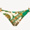 Maryan Mehlhorn Perceptions Ring Side Bikini Pant - Cream and Green Hot