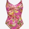 Charmline Pink Heart Moulded Detail Swimsuit - Pink Blush Best
