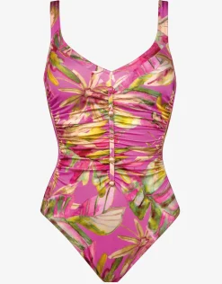 Charmline Pink Heart Moulded Detail Swimsuit - Pink Blush Best
