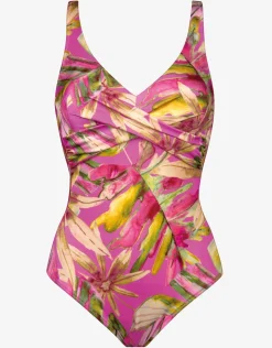 Charmline Pink Heart Wrap Front Swimsuit - Pink Blush Outlet