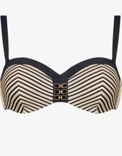 Maryan Mehlhorn Pirates Moulded Bandeau Bikini Top - Stripe New