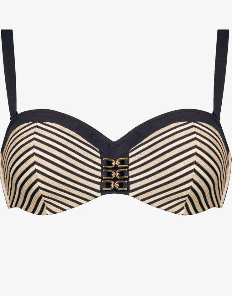 Maryan Mehlhorn Pirates Moulded Bandeau Bikini Top - Stripe New