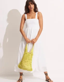 Seafolly Plaited Rope Tote Bag - Celery Outlet