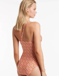 Jets Playa One Shoulder Swimsuit - Fiamma Red Outlet