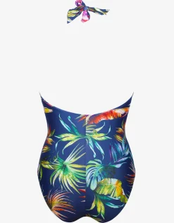 Lidea Plunge Halter Swimsuit - Indigo Rainbow Clearance