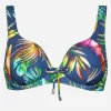 Lidea Plunge Moulded Underwired Bikini Top - Indigo Rainbow Best