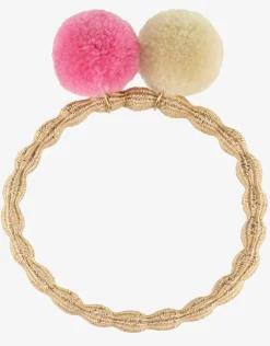 Kknekki PomPom Hair Tie - Beige Glitter Hot