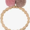 Kknekki PomPom Hair Tie - Beige Glitter with Dusty Rose Dove Discount