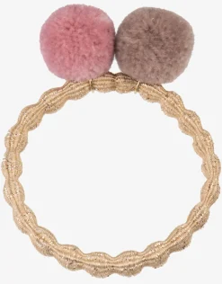 Kknekki PomPom Hair Tie - Beige Glitter with Dusty Rose Dove Discount