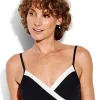 Seafolly Pop Block Wrap Front Booster - Black Outlet