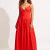 Seafolly Poplin Maxi Dress - Red Hot