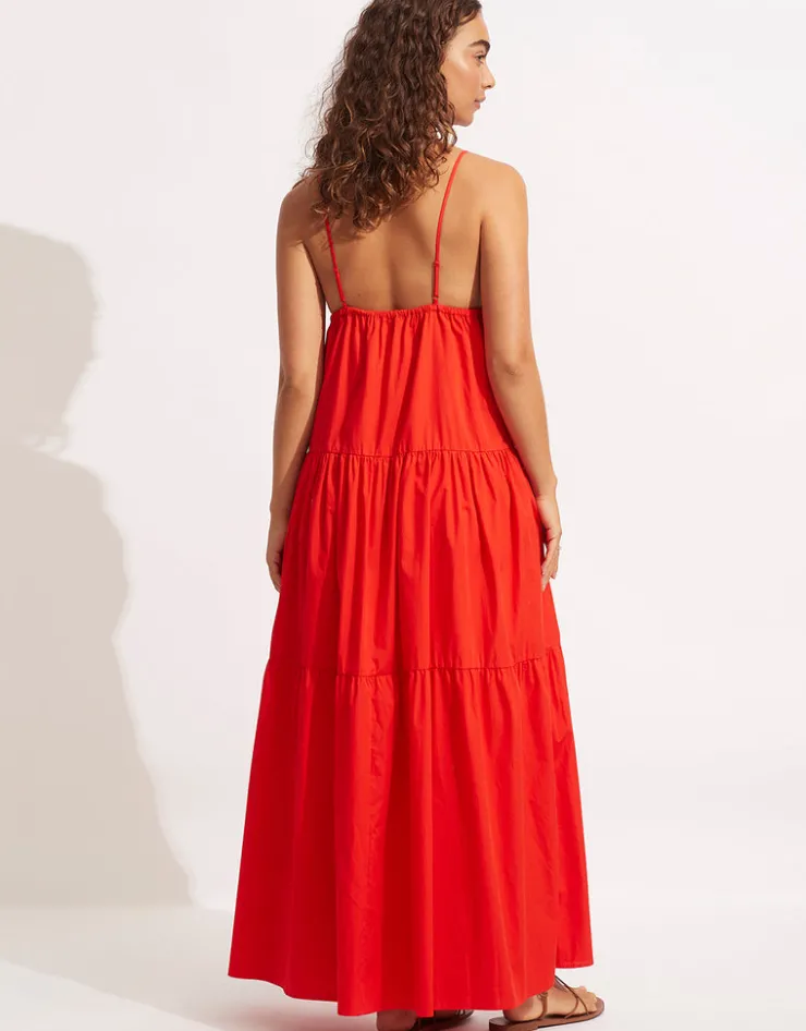 Seafolly Poplin Maxi Dress - Red Hot