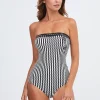 Nuria Ferrer Portofino Bandeau Swimsuit - Black and White Outlet