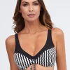 Nuria Ferrer Portofino Underwired Bikini Top - Black and White Fashion