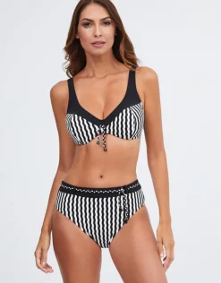 Nuria Ferrer Portofino Underwired Bikini Top - Black and White Fashion
