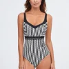 Nuria Ferrer Portofino Underwired Swimsuit - Black and White Discount