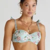 Aqua Blu Primrose Naomi Bandeau Bikini Top - Floral New