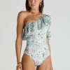 Aqua Blu Primrose Rose One Piece Swimsuit - Floral Discount