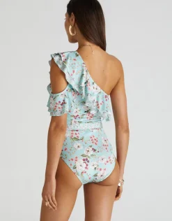 Aqua Blu Primrose Rose One Piece Swimsuit - Floral Discount