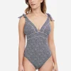 Gottex Profile Colette V Neck Swimsuit - Black and White Hot