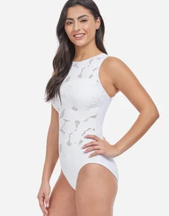 Gottex Profile Late Bloomer High Neck Swimsuit - White Discount