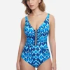 Gottex Profile Ocean Blue V Neck Swimsuit - Blue Sale