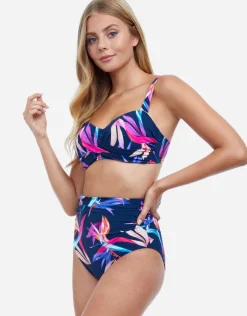 Gottex Profile Paradise D Cup Foam Bikini Top - Blue Multi Hot