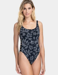 Gottex Profile Pepita Lace Up Side Swimsuit - Black/White Discount