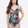 Gottex Profile Tropico V Neck Swimsuit - Black Outlet