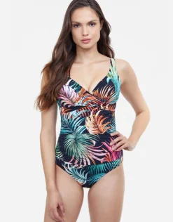 Gottex Profile Tropico V Neck Swimsuit - Black Outlet