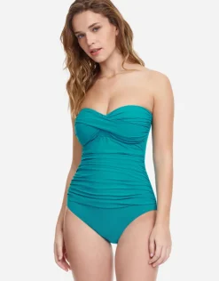 Gottex Profile Tutti Frutti Bandeau Swimsuit - Jade Discount