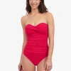 Gottex Profile Tutti Frutti Bandeau Swimsuit - Rose Red Clearance