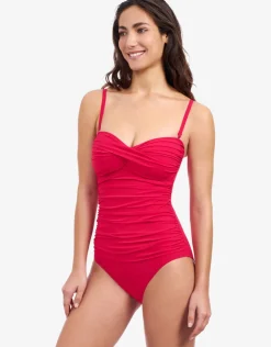 Gottex Profile Tutti Frutti Bandeau Swimsuit - Rose Red Clearance