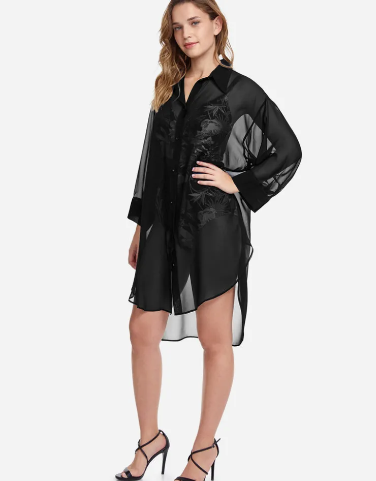 Gottex Profile Tutti Frutti Beach Shirt - Black Outlet