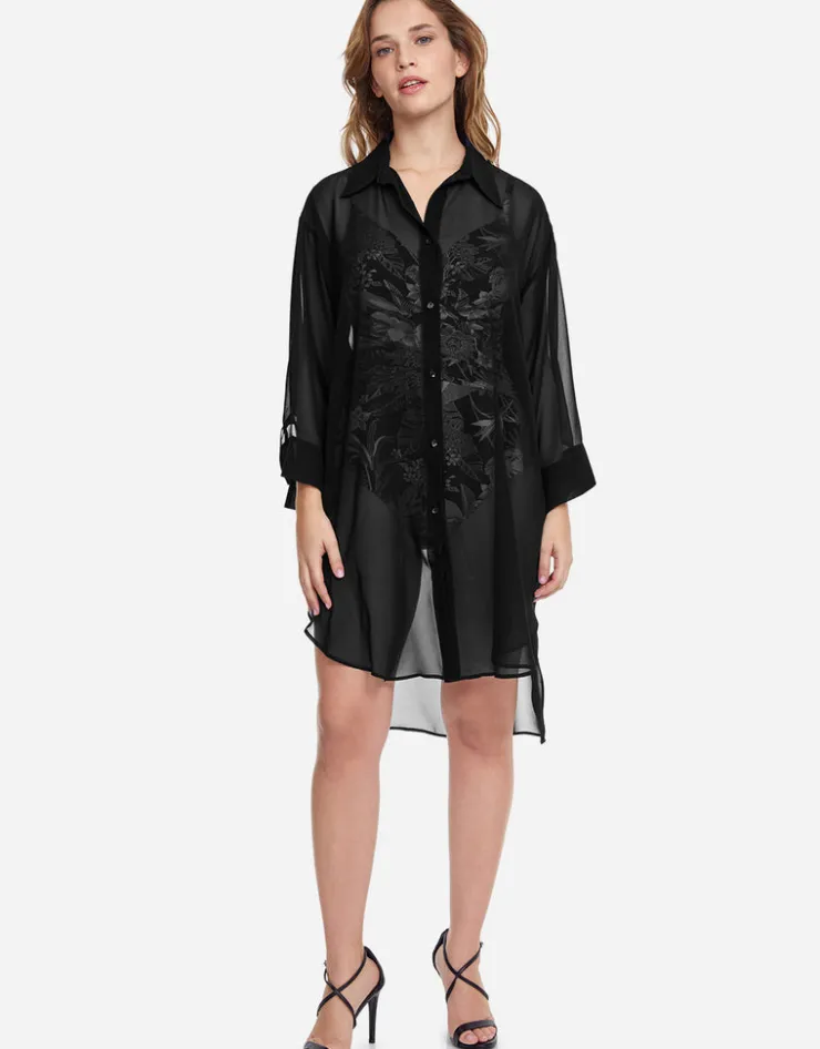 Gottex Profile Tutti Frutti Beach Shirt - Black Outlet