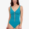 Gottex Profile Tutti Frutti D Cup V Neck Ladder Swimsuit - Jade New