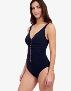 Gottex Profile Tutti Frutti D Cup V Neck Ladder Swimsuit - Black Fashion