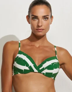 Maryan Mehlhorn Radiance Underwired Padded Bikini Top - White and Clover Clearance