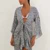 ViX Paula Hermanny Ravine Perola Knot Short Cover Up - Stripe Fashion