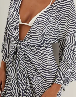 ViX Paula Hermanny Ravine Perola Knot Short Cover Up - Stripe Fashion
